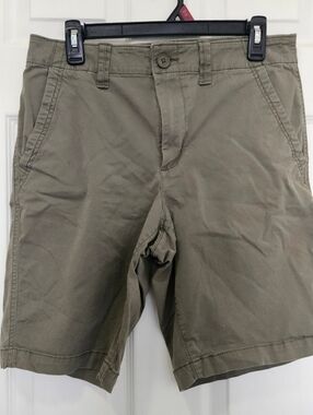 Sonoma Olive Flat-Front Cotton Shorts
